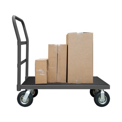 Colored plastic platform industrial trolley