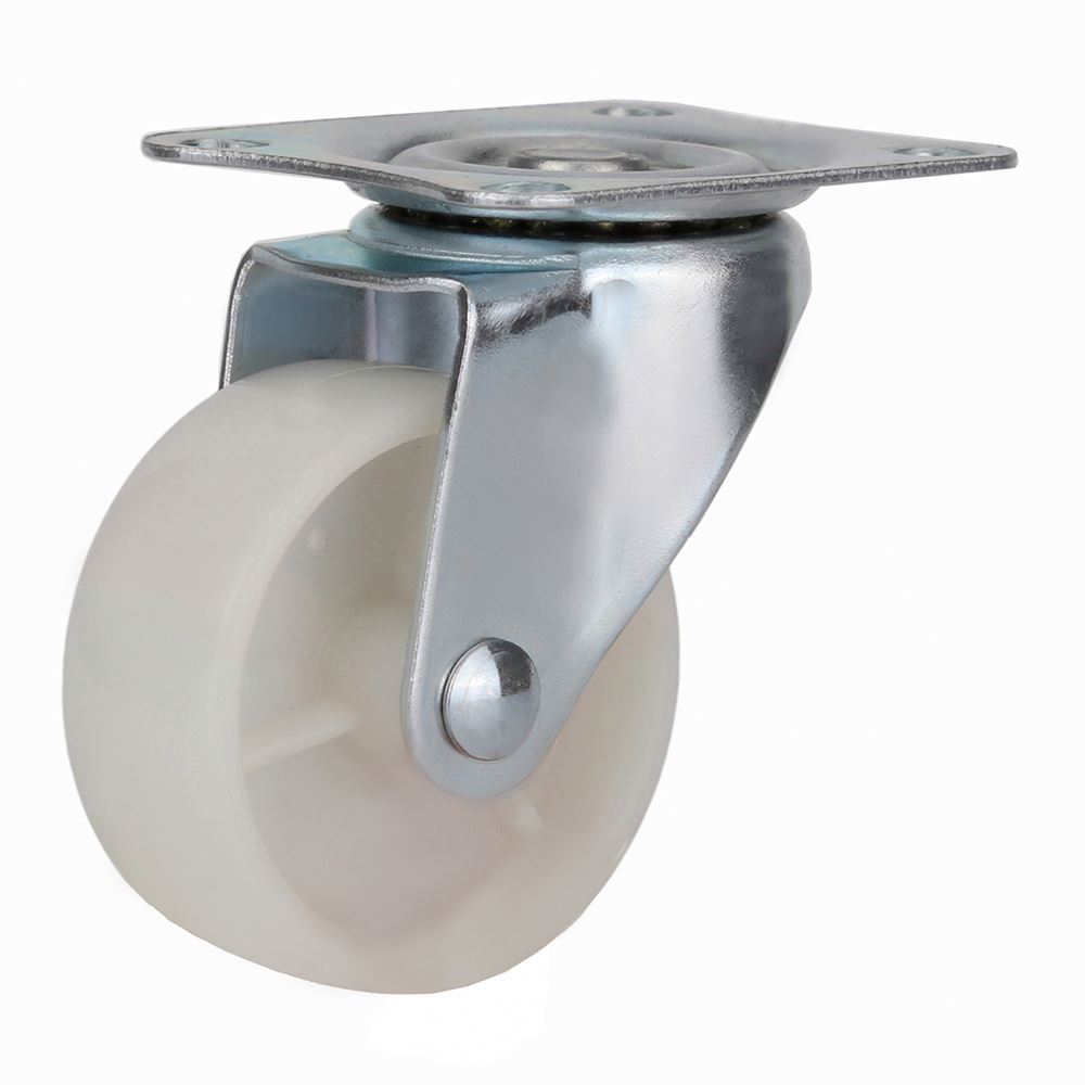 Small white PP fixed trolley wheel